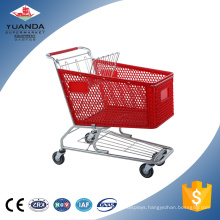 Supermarket Rolling 180L Plastic Basket Storage Shopping Trolley Cart